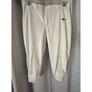 Nike Team Softball Pants White Knickers Elastic Cuff‎ Engineered Dri-FIT L